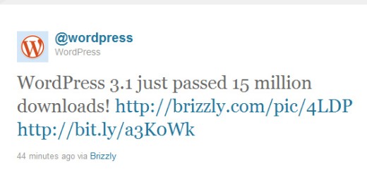 WordPress 3.1 preuzet 15 miliona puta !