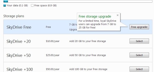 25GB besplatnog prostora na SkyDrive-u