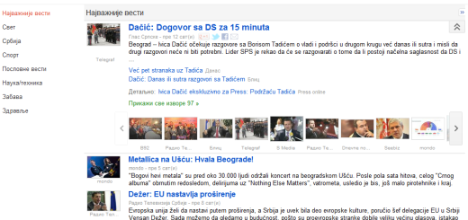 Google vesti dostupne na srpskom jeziku